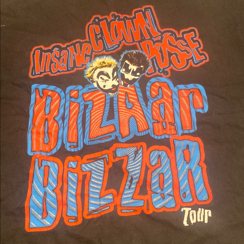 Insane Clown Posse Bizzar Bizaar vintage tour Tee with Red and Blue Design